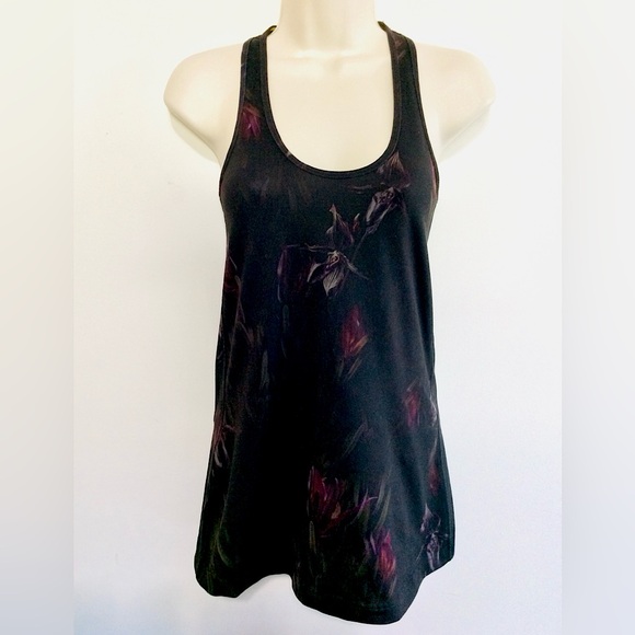 Lululemon Tops - Lululemon tank top racer back black floral